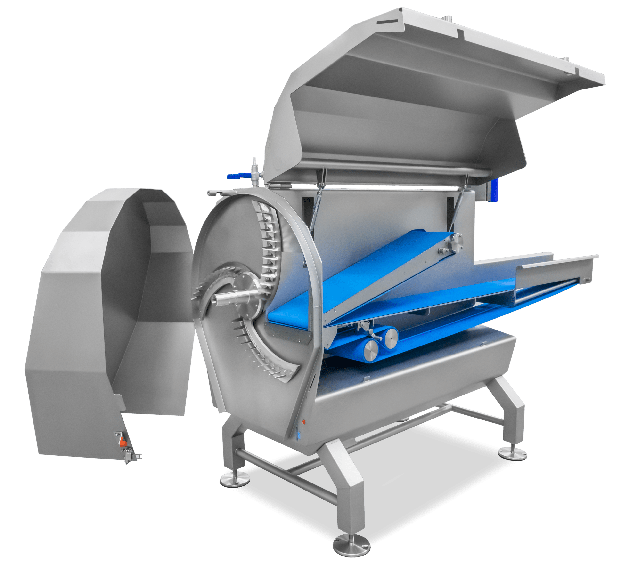 Industrial vegetable cutting machine with a high capacity