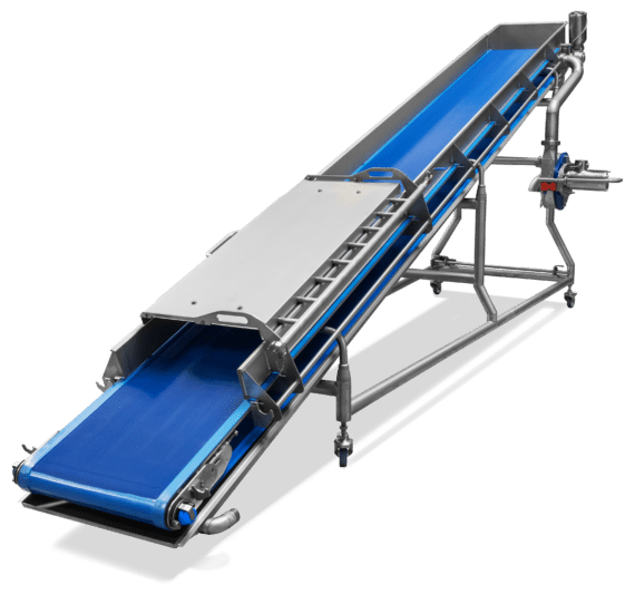 Rining conveyor for vegetables