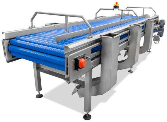 Roller Inspection table for potatoes and vegetables.